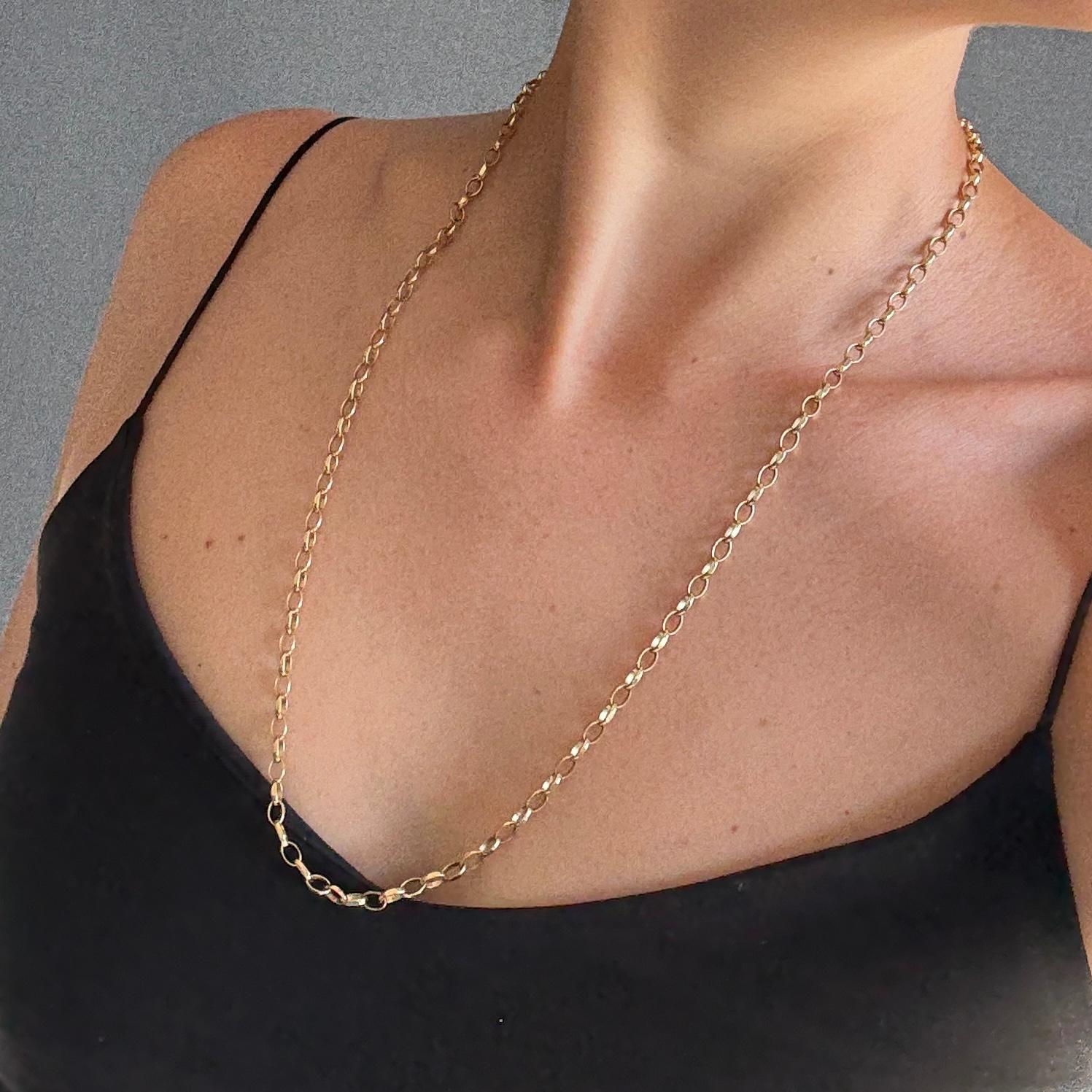 Femenino o masculino Collar de eslabones vintage de oro de 9 quilates en venta
