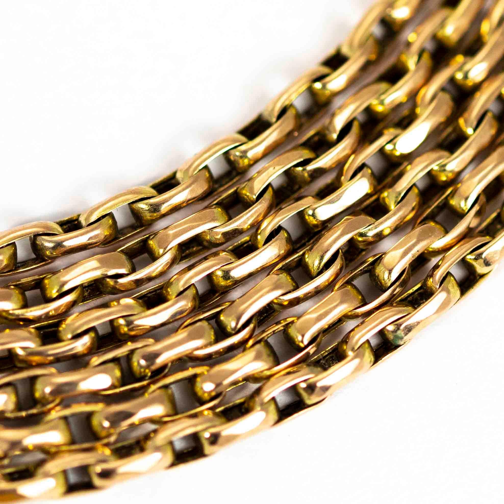 Women's or Men's Vintage 9 Carat Gold Longuard Chain Necklace