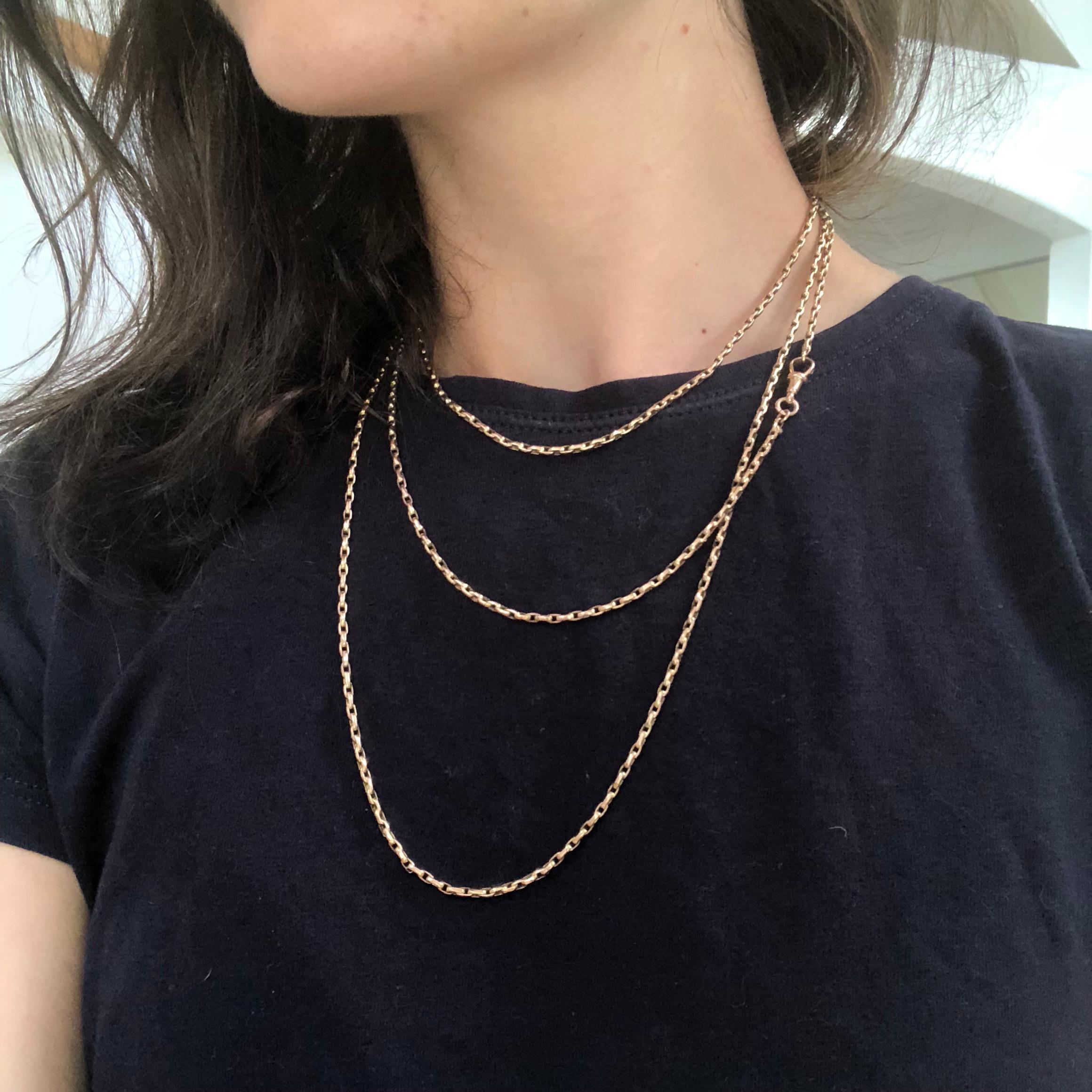 Vintage 9 Carat Gold Longuard Chain Necklace 1