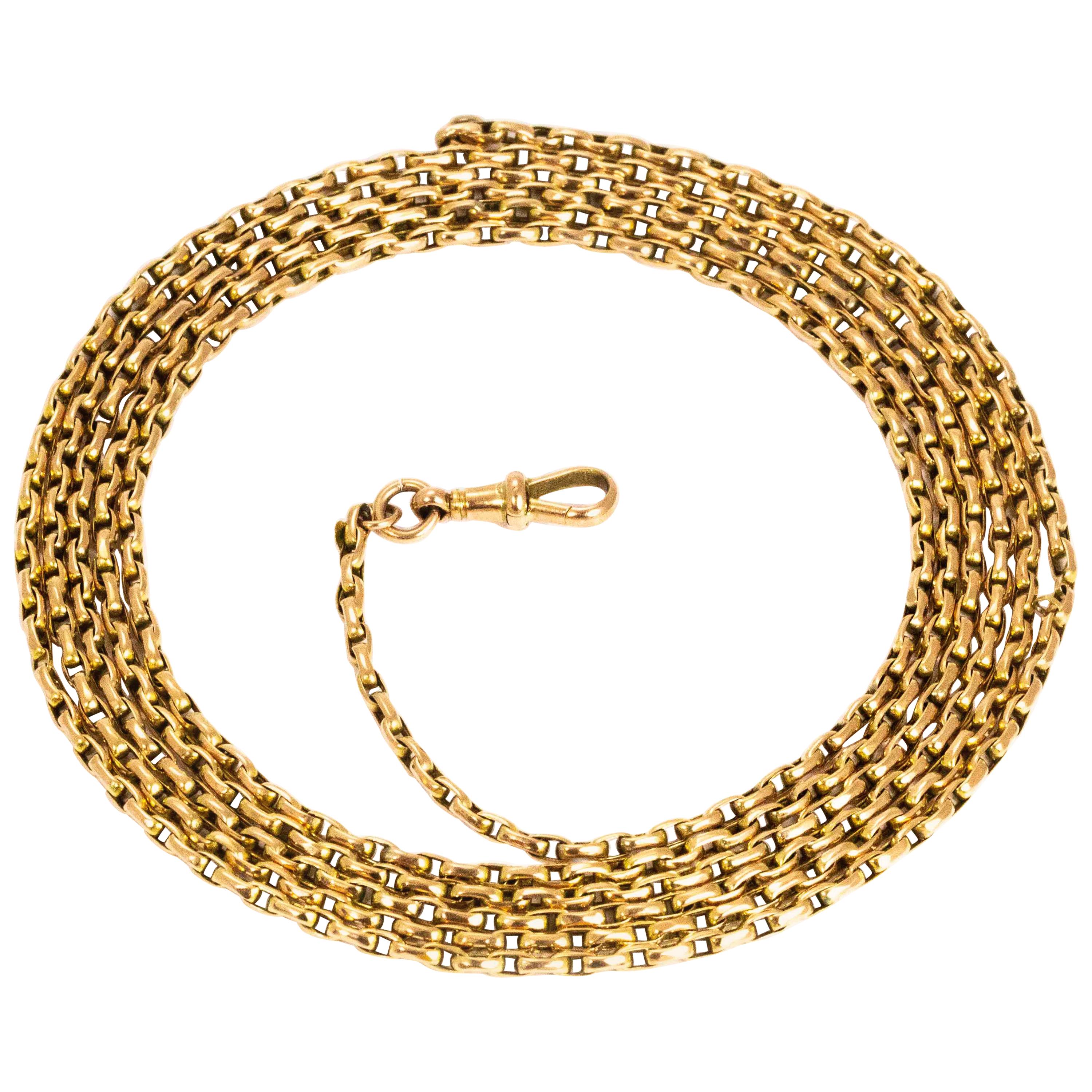 Vintage 9 Carat Gold Longuard Chain Necklace