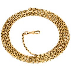 Vintage 9 Carat Gold Longuard Chain Necklace