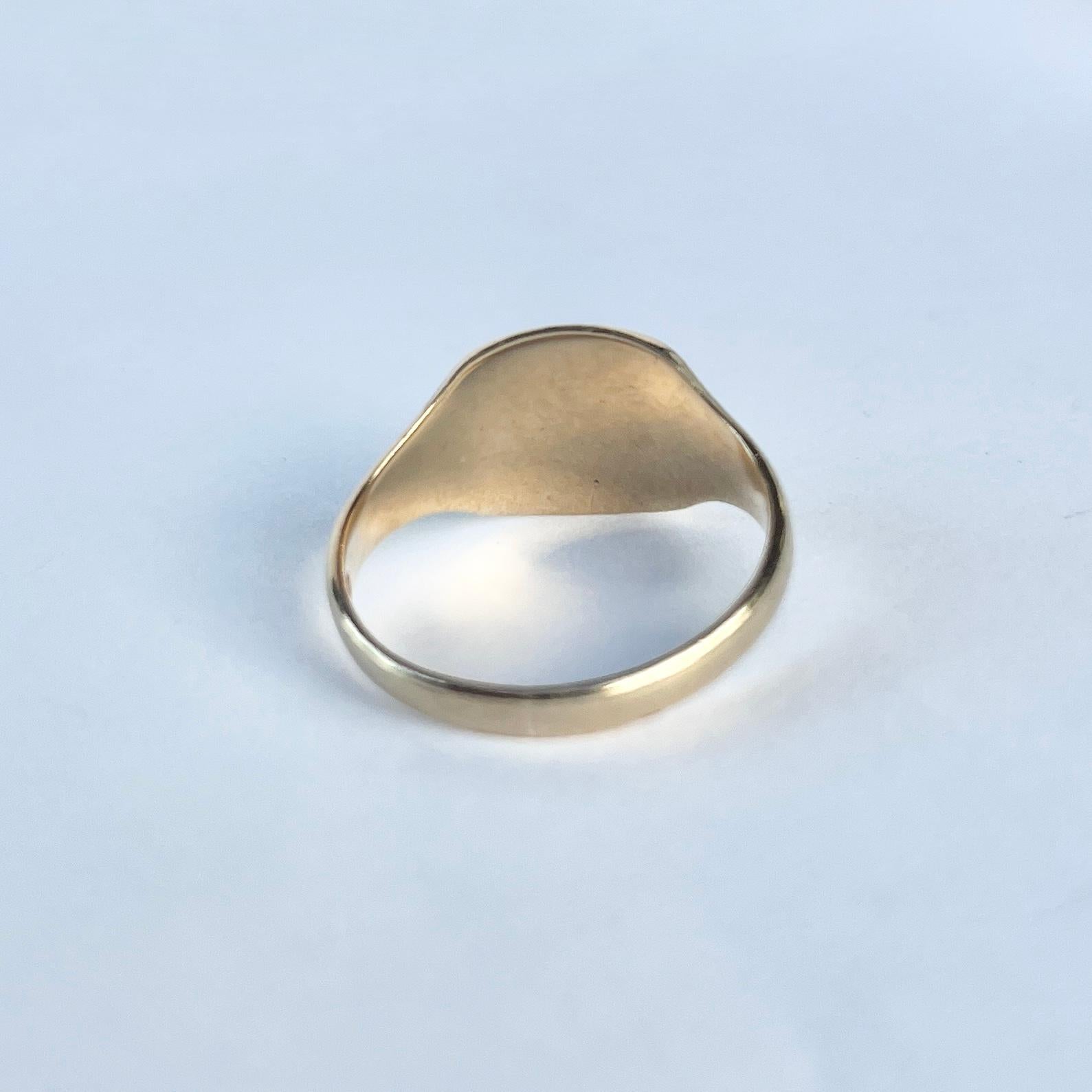 Women's or Men's Vintage 9 Carat Gold Masonic Signet Ring
