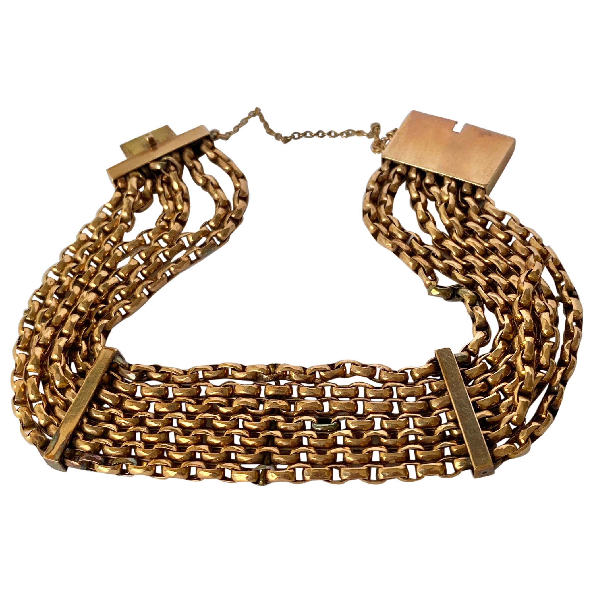 Vintage 9 Carat Gold Multi-Strand Bracelet