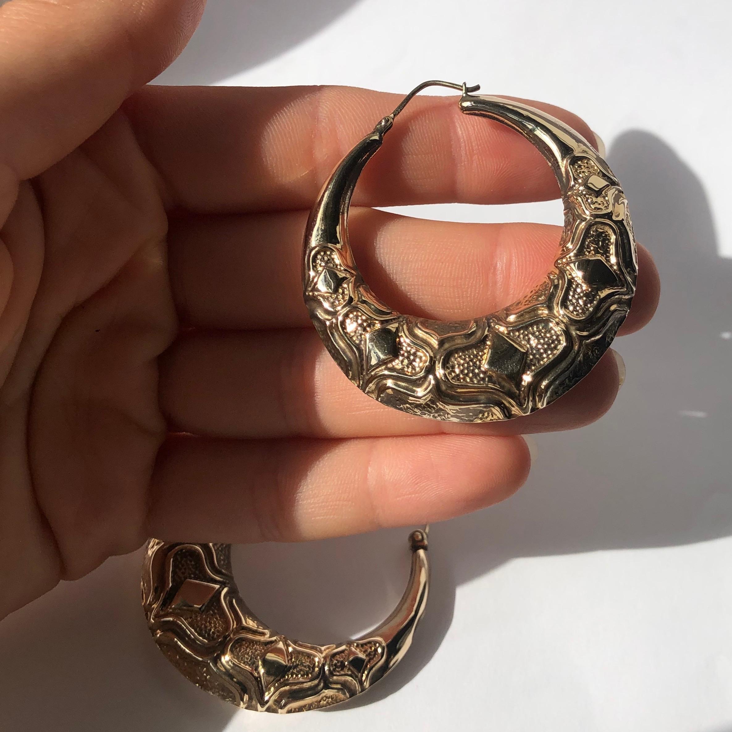 large 9ct gold hoop earrings
