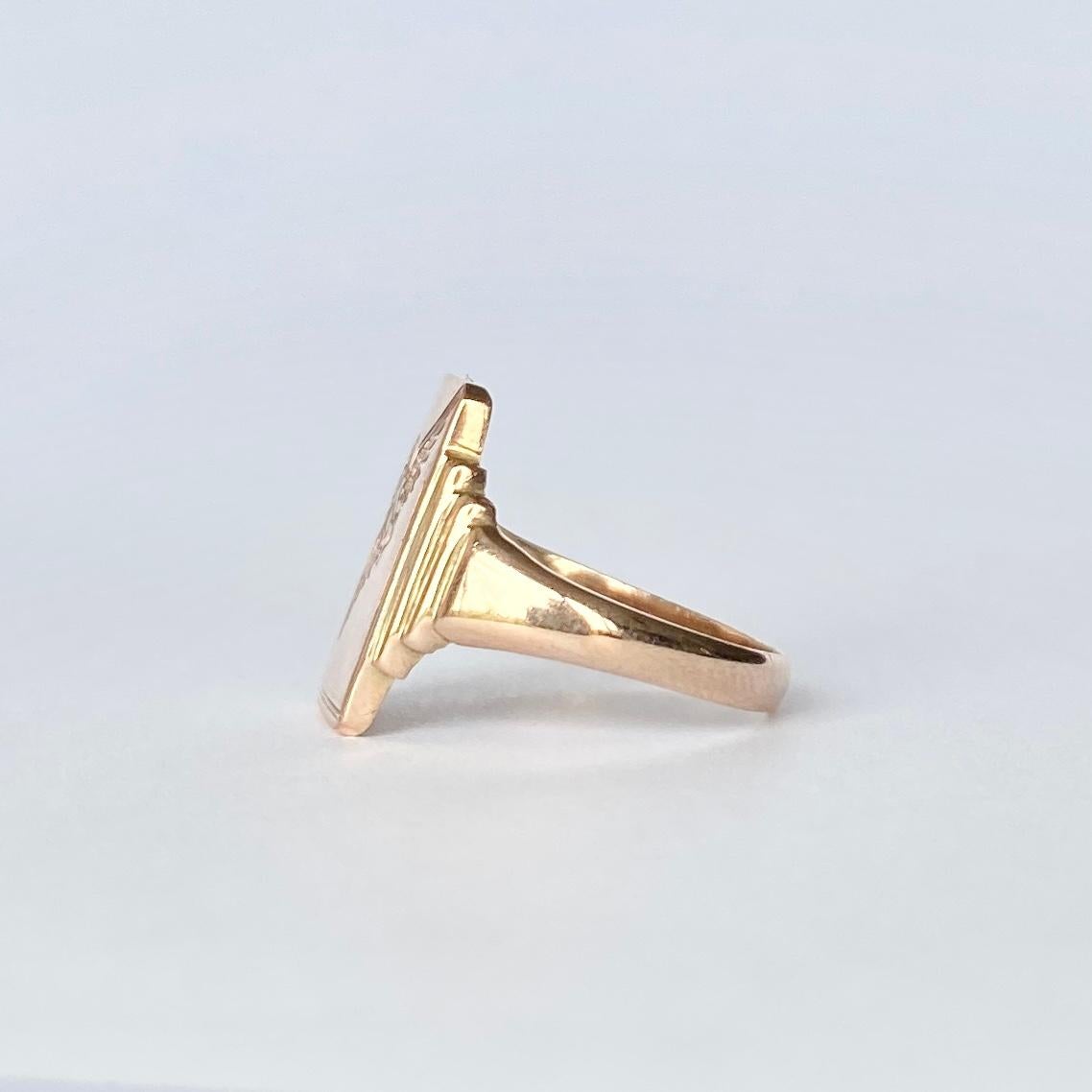 Bague chevalière RAF vintage en or 9 carats Bon état - En vente à Chipping Campden, GB