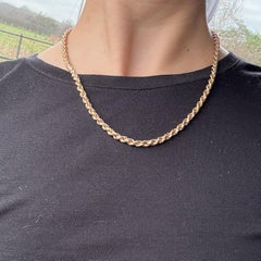 Vintage 9 Carat Gold Rope Twist Link Necklace