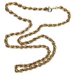 Vintage 9 Carat Gold Rope Twist Link Necklace