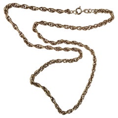 Vintage 9 Karat Gold Seil gedrehte Gliederhalskette, Vintage