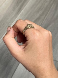 Anello con sigillo d'epoca in oro 9 carati