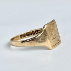 Bague chevalière vintage en or 9 carats