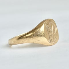Bague chevalière vintage en or 9 carats