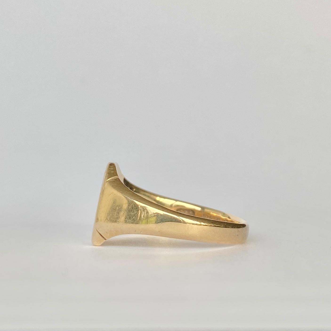 Modern Vintage 9 Carat Gold Signet Ring