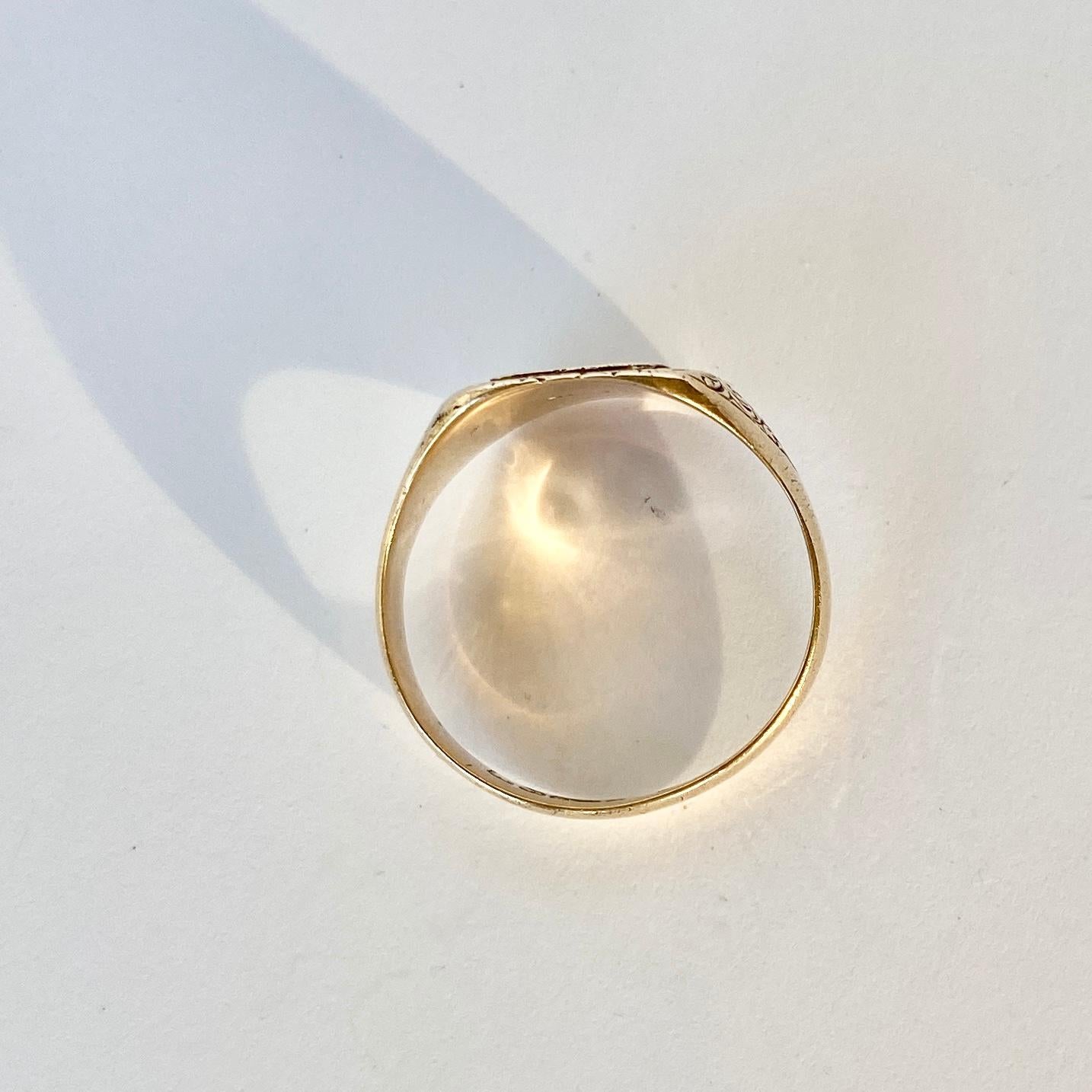 Modern Vintage 9 Carat Gold Signet Ring