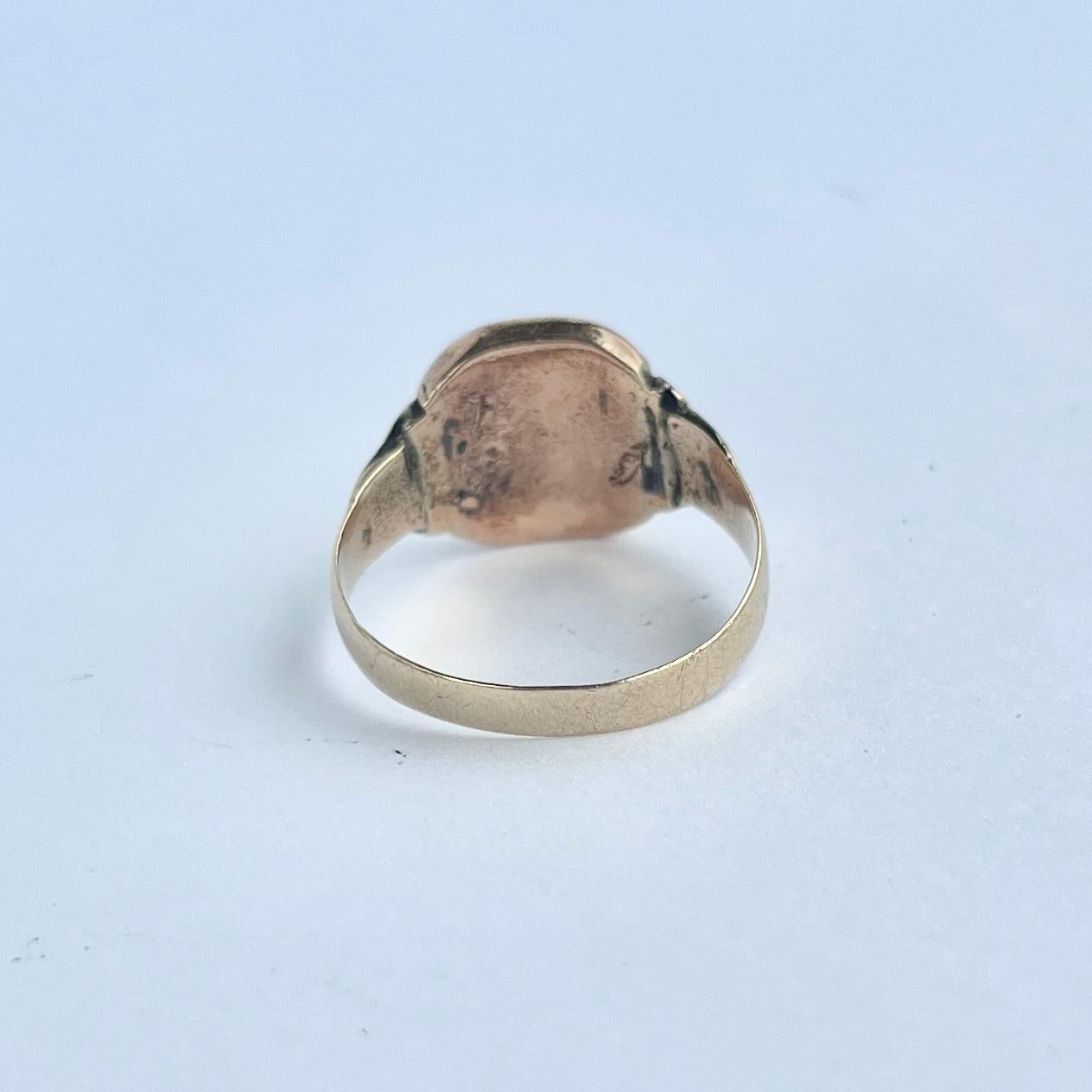 da uomo o donna Anello con sigillo d'epoca in oro 9 carati in vendita