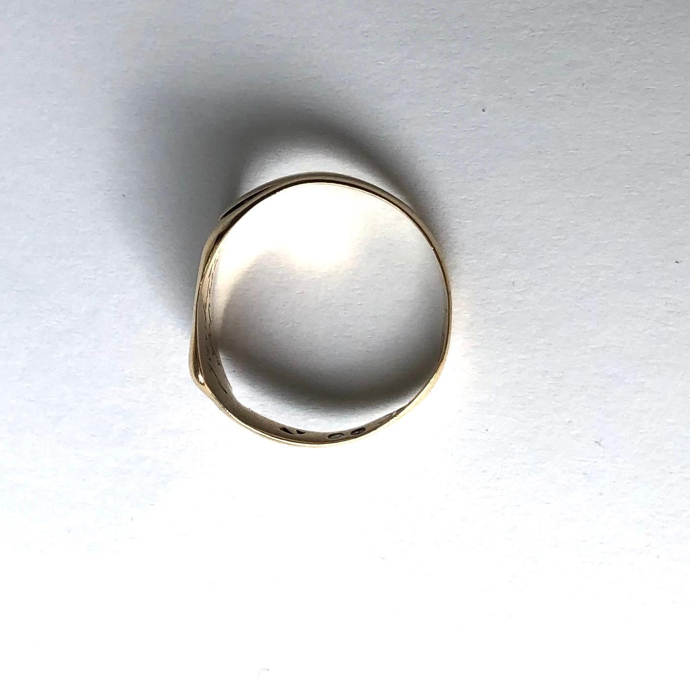 Modern Vintage 9 Carat Gold Signet Ring