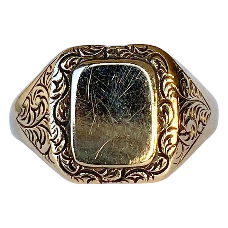 Vintage 9 Carat Gold Signet Ring