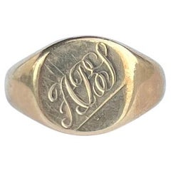 Bague chevalière vintage en or 9 carats