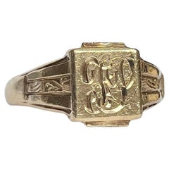 Siegelring aus 9 Karat Gold im Vintage-Stil