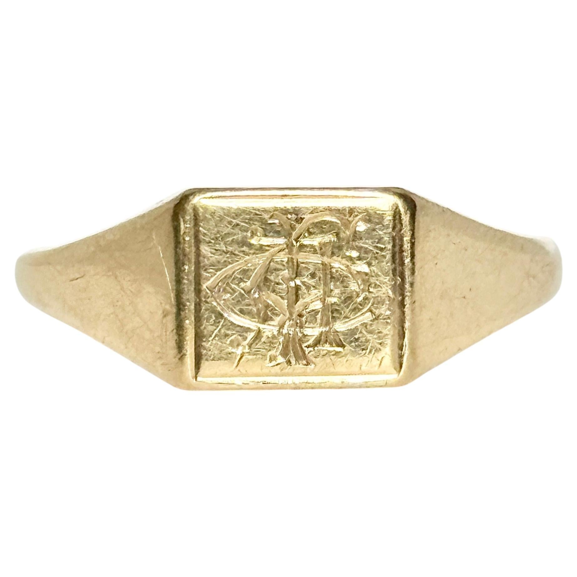 Vintage 9 Carat Gold Signet Ring