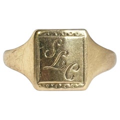 Bague chevalière vintage en or 9 carats