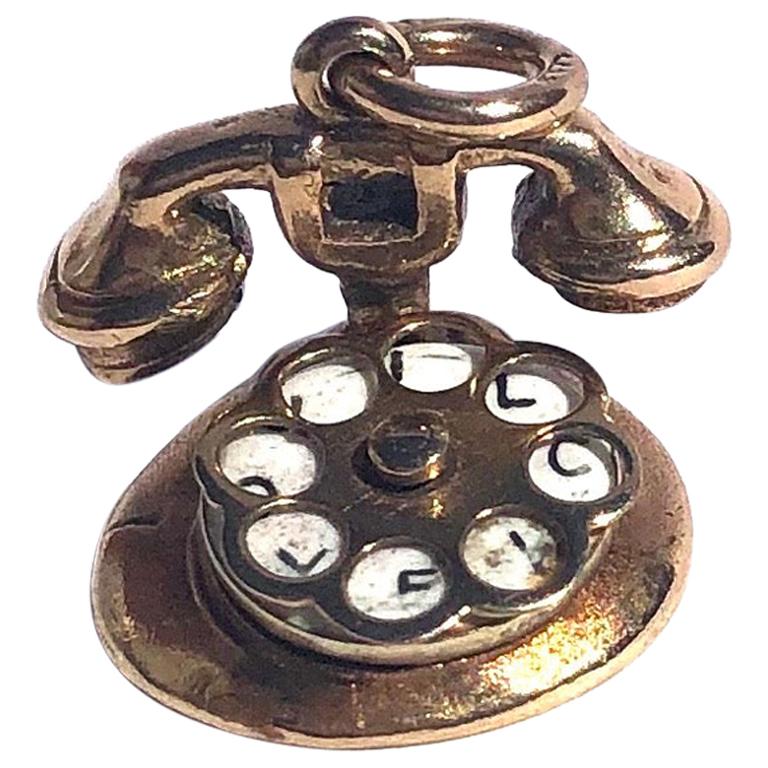 Vintage 9 Carat Gold Telephone Love Charm