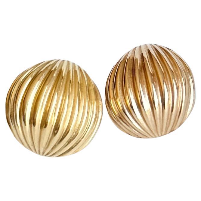 Vintage 9 Carat Gold Textured Earrings