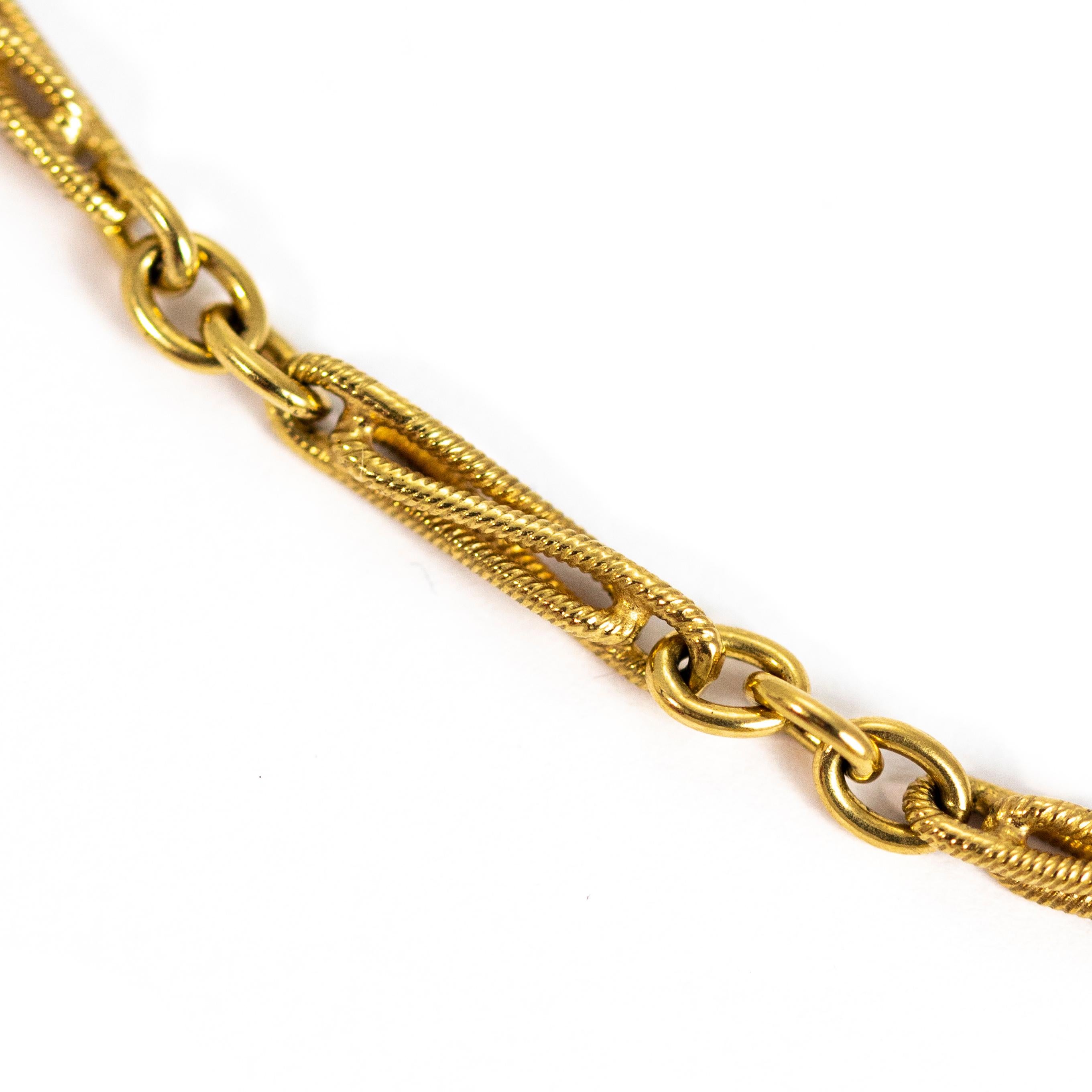 Modern Vintage 9 Carat Gold Twist Chain Necklace