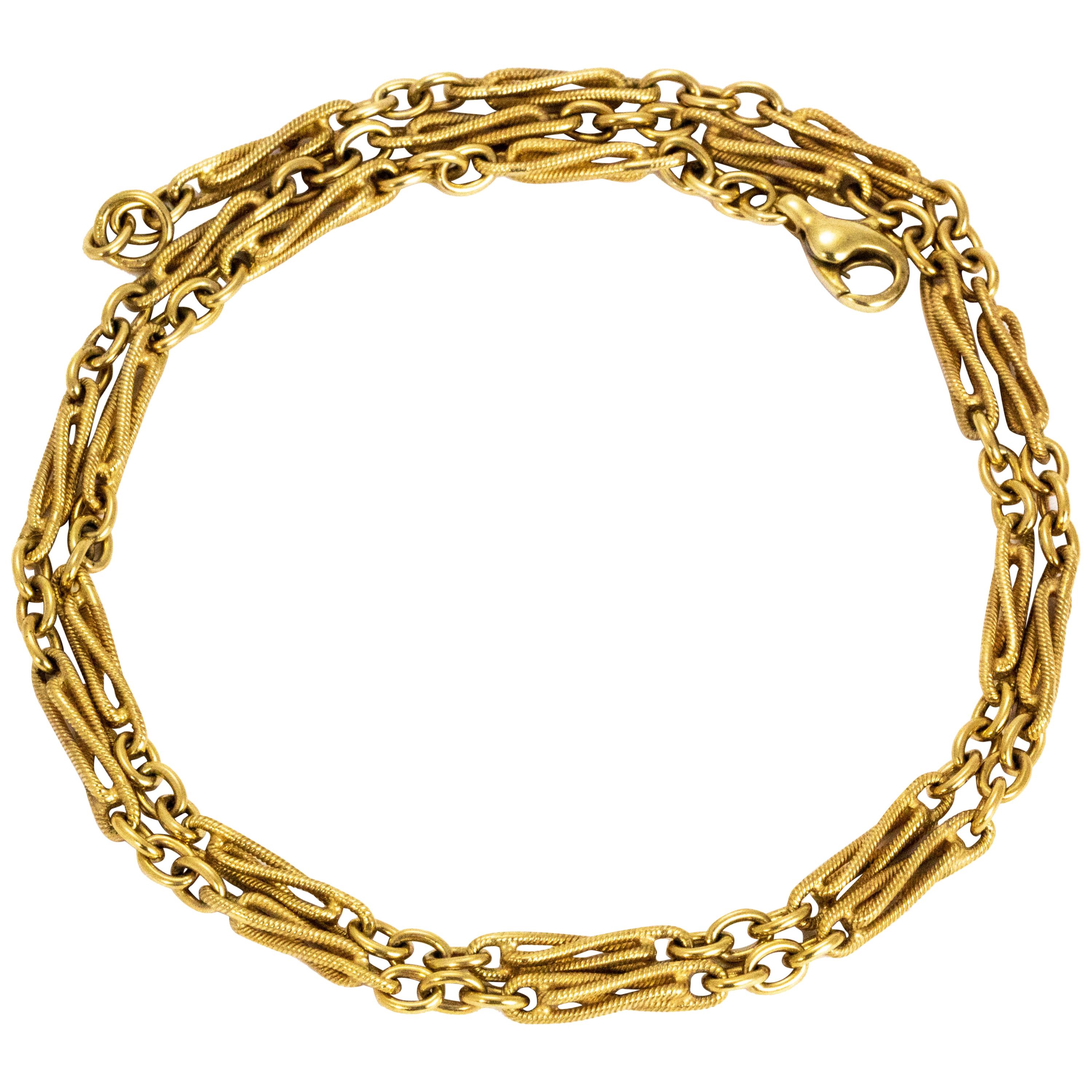 Vintage 9 Carat Gold Twist Chain Necklace