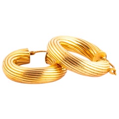 Vintage 9 Carat Gold Twist Hoop Studs Vintage 9 Carat Gold Twist Hoop Studs