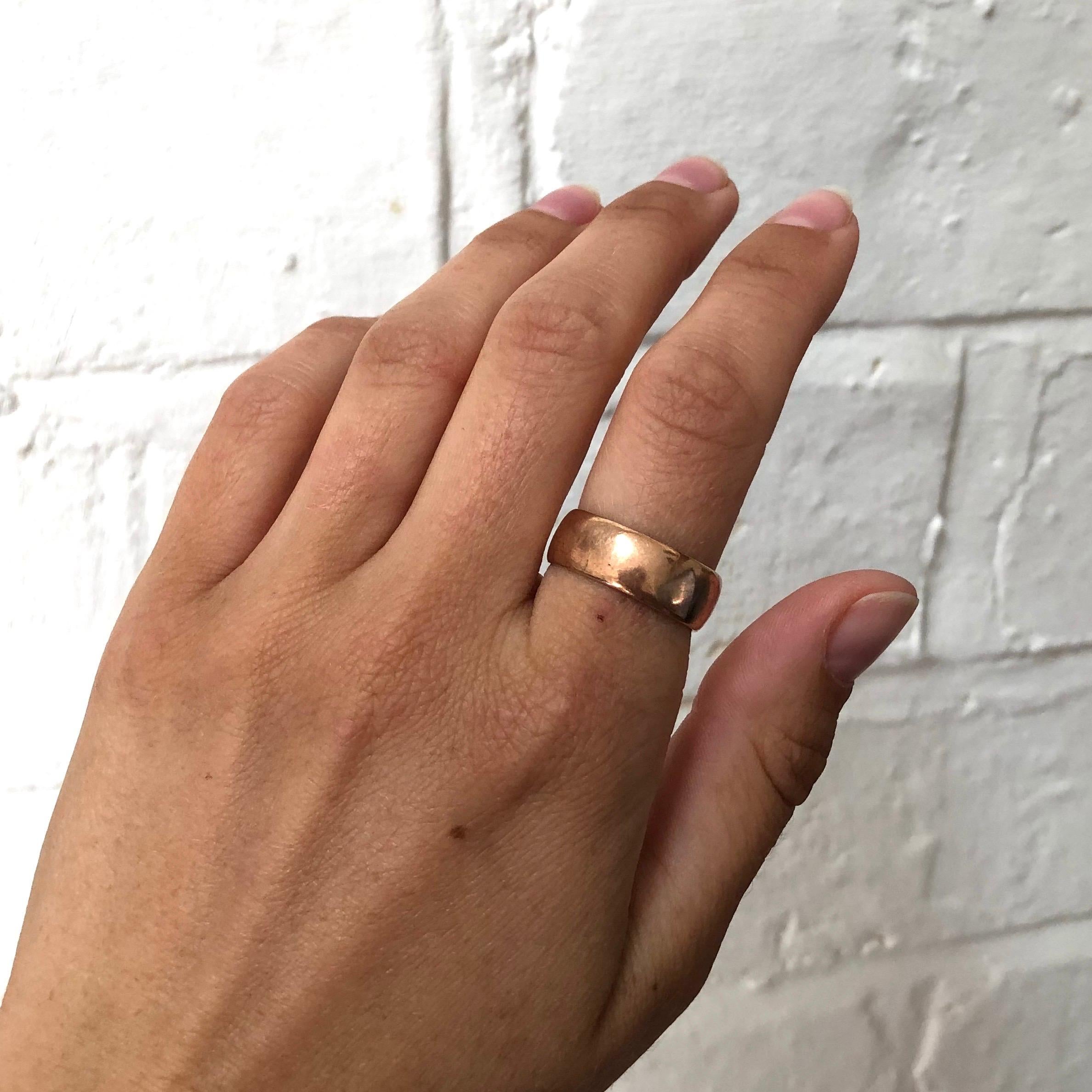 Modern Vintage 9 Carat Rose Gold Band