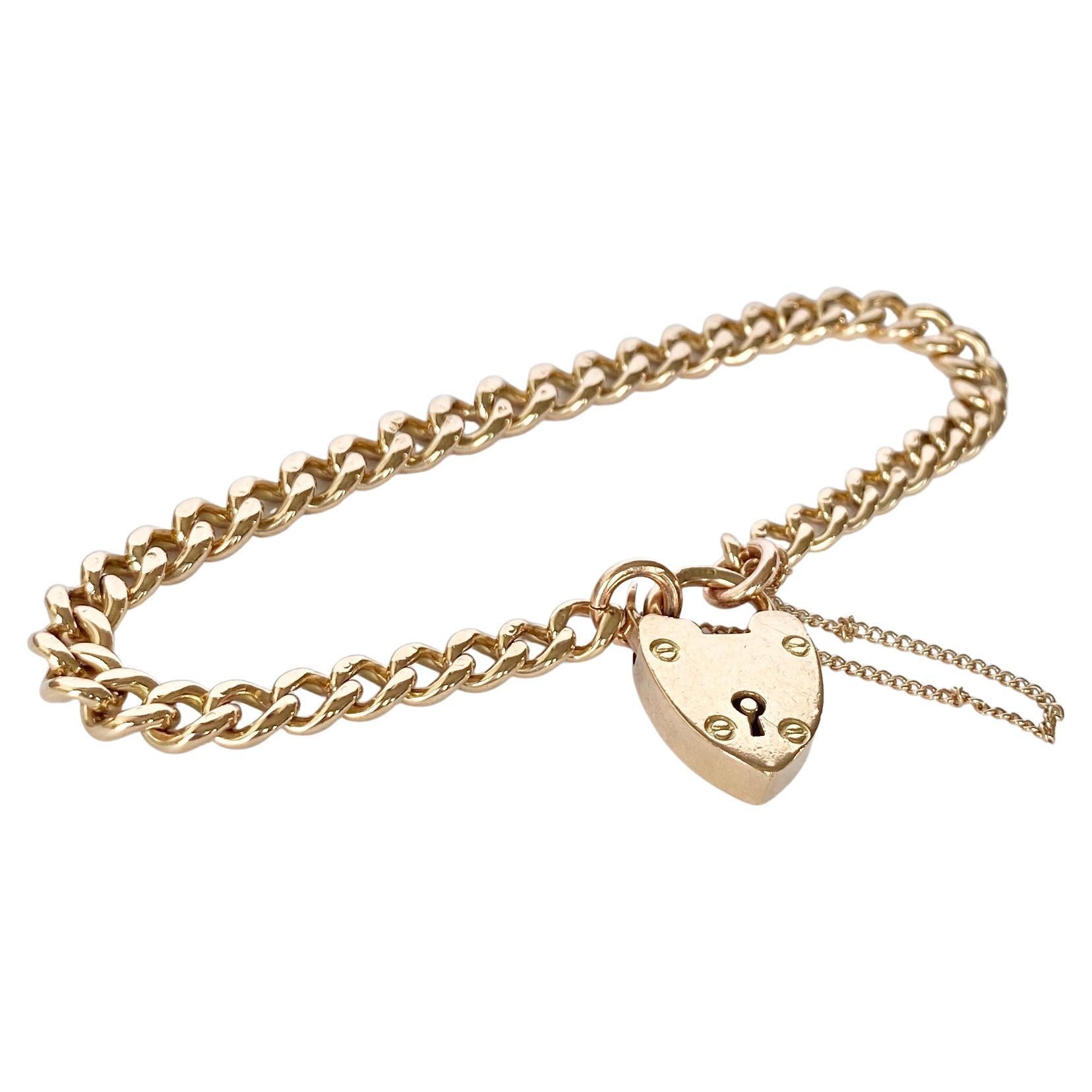 Bracelet à boucles d'oreilles vintage en or rose 9 carats
