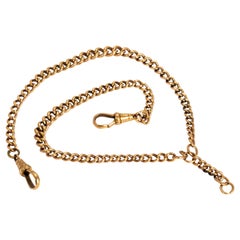 Retro 9 Carat Rose Gold Double Albert Chain