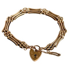 Vintage 9 Carat Rose Gold Gate Link Bracelet
