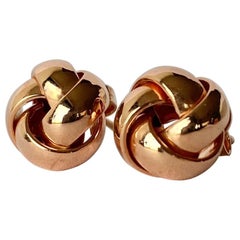 Vintage 9 Carat Rose Gold Knot Stud Earring