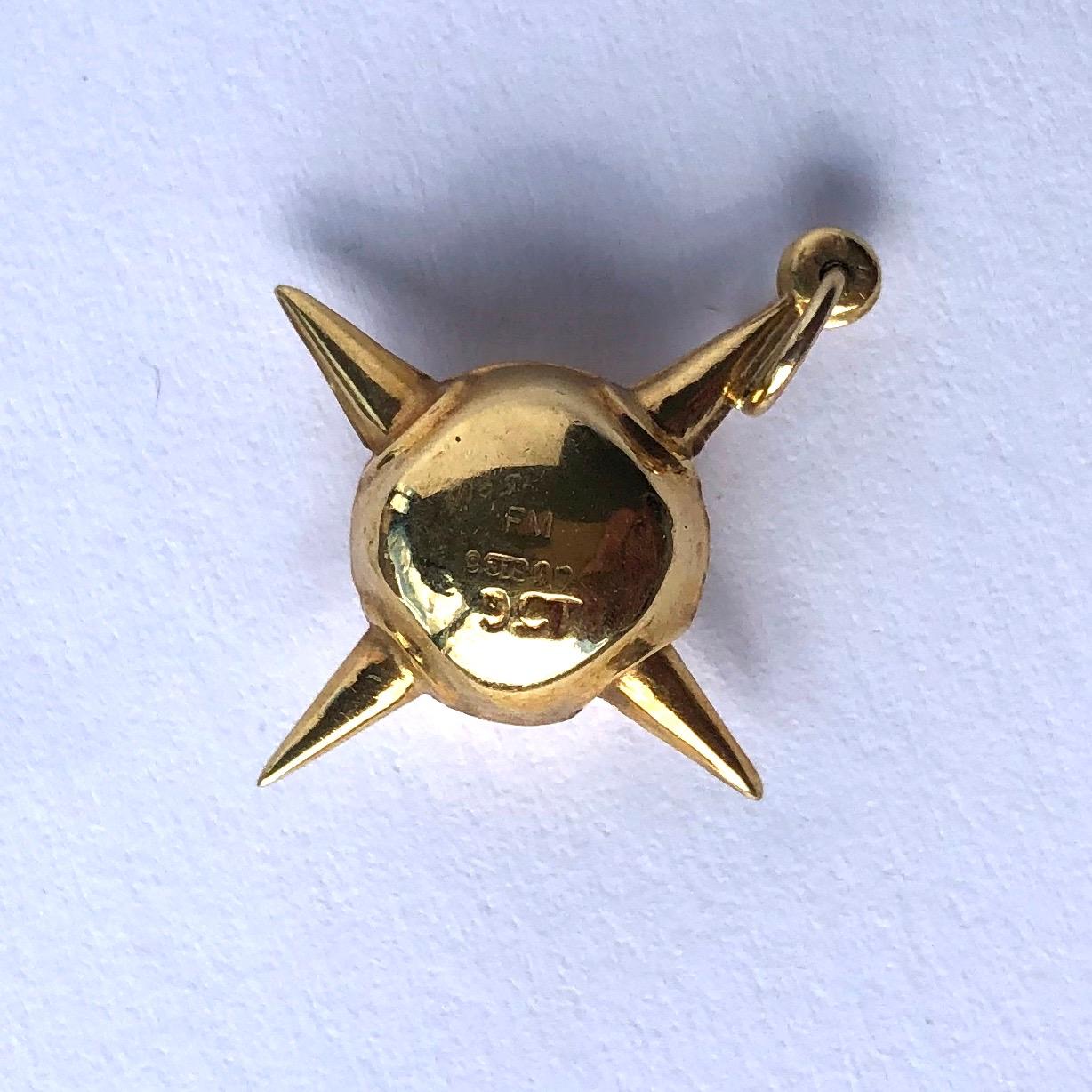 Modern Vintage 9 Carat Sputnik Charm Pendant