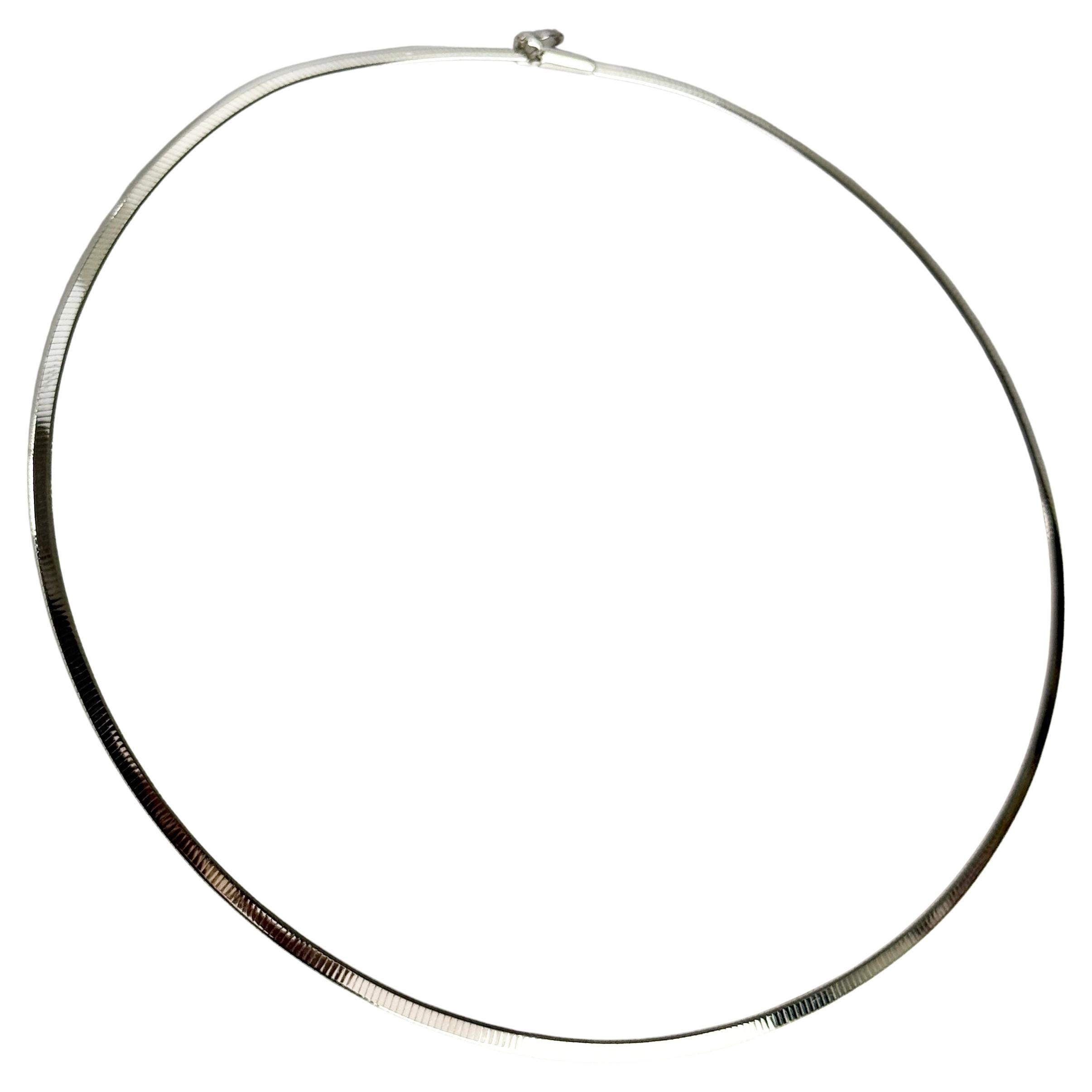 Vintage 9 Karat Weißgold Kette Halsband Halskette