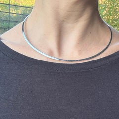 Vintage 9 Carat White Gold Flat Collar Necklace