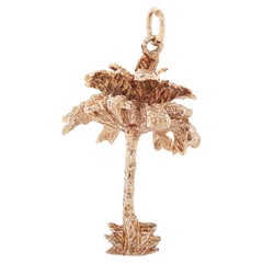 Vintage 9 Carat Yellow Gold 3D Palm Tree Charm/Pendant
