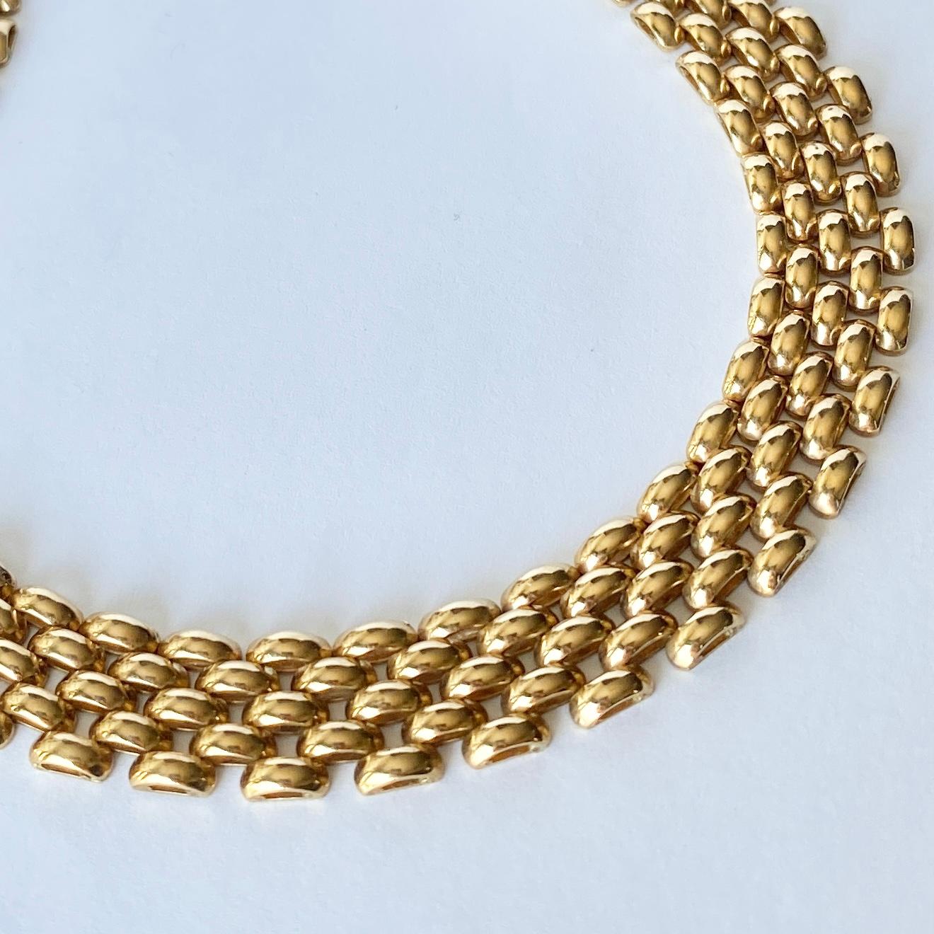 Vintage 9 Karat Gelbgold Halsband Halskette (Moderne)