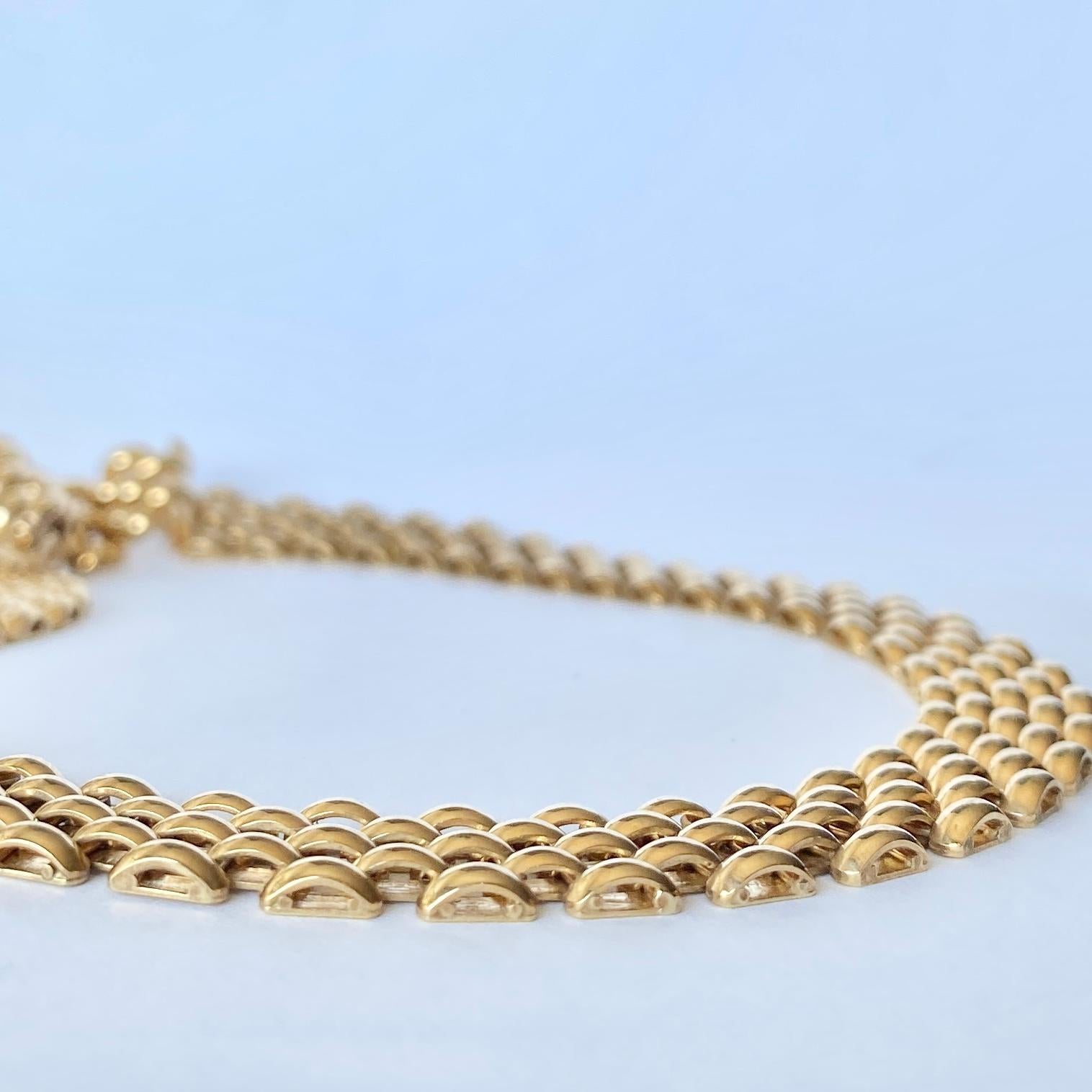 Vintage 9 Karat Gelbgold Halsband Halskette im Zustand „Gut“ in Chipping Campden, GB