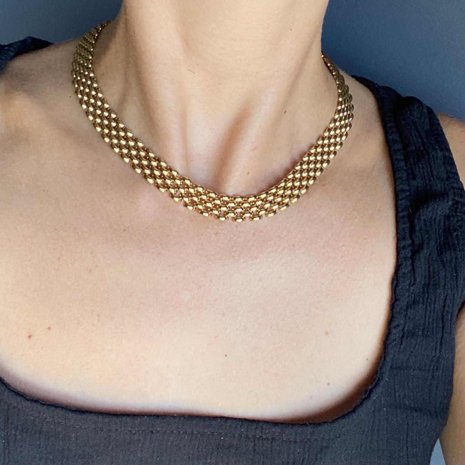 Vintage 9 Karat Gelbgold Halsband Halskette für Damen oder Herren