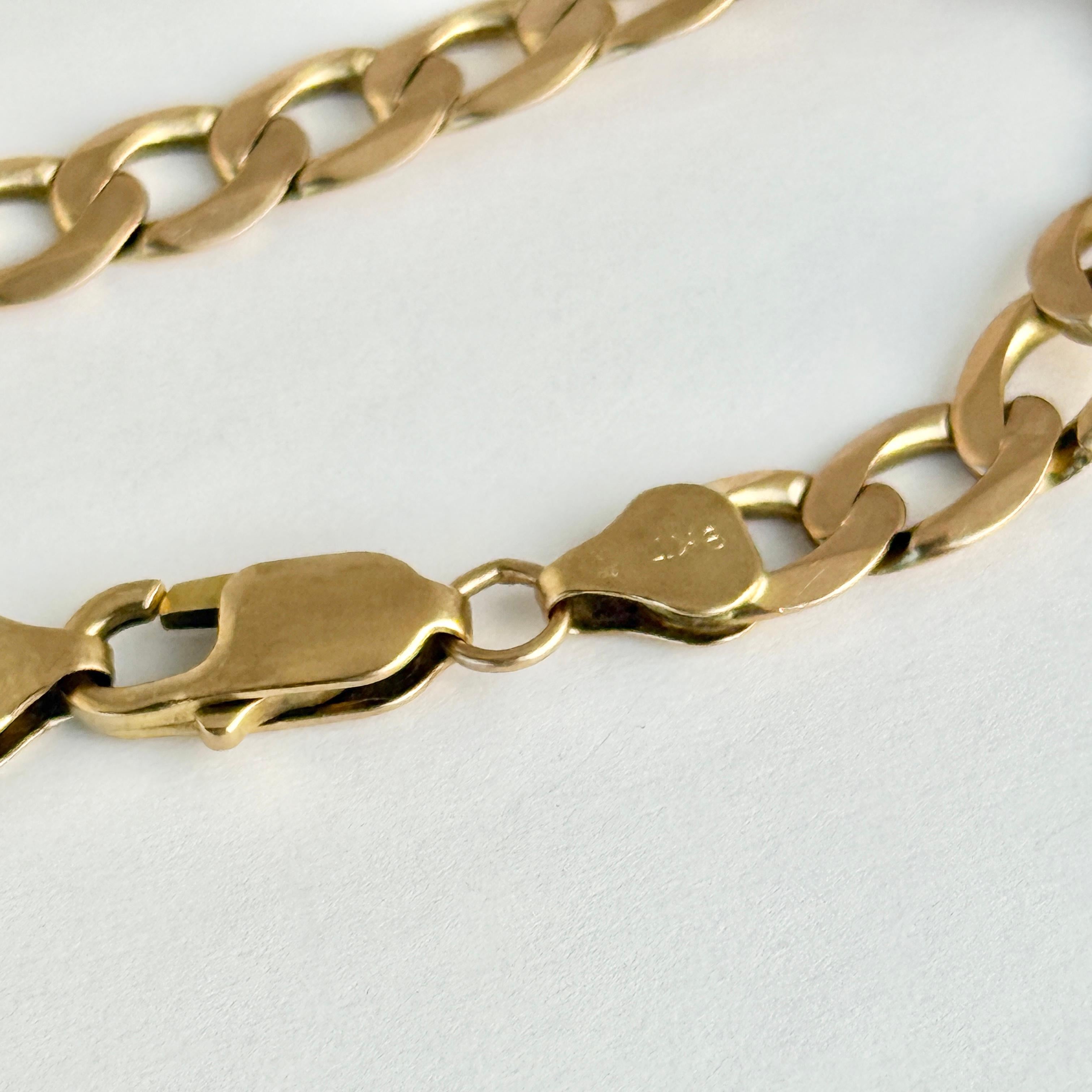 Vintage 9 Karat Gelbgold Curb Link-Armband im Zustand „Gut“ im Angebot in Chipping Campden, GB
