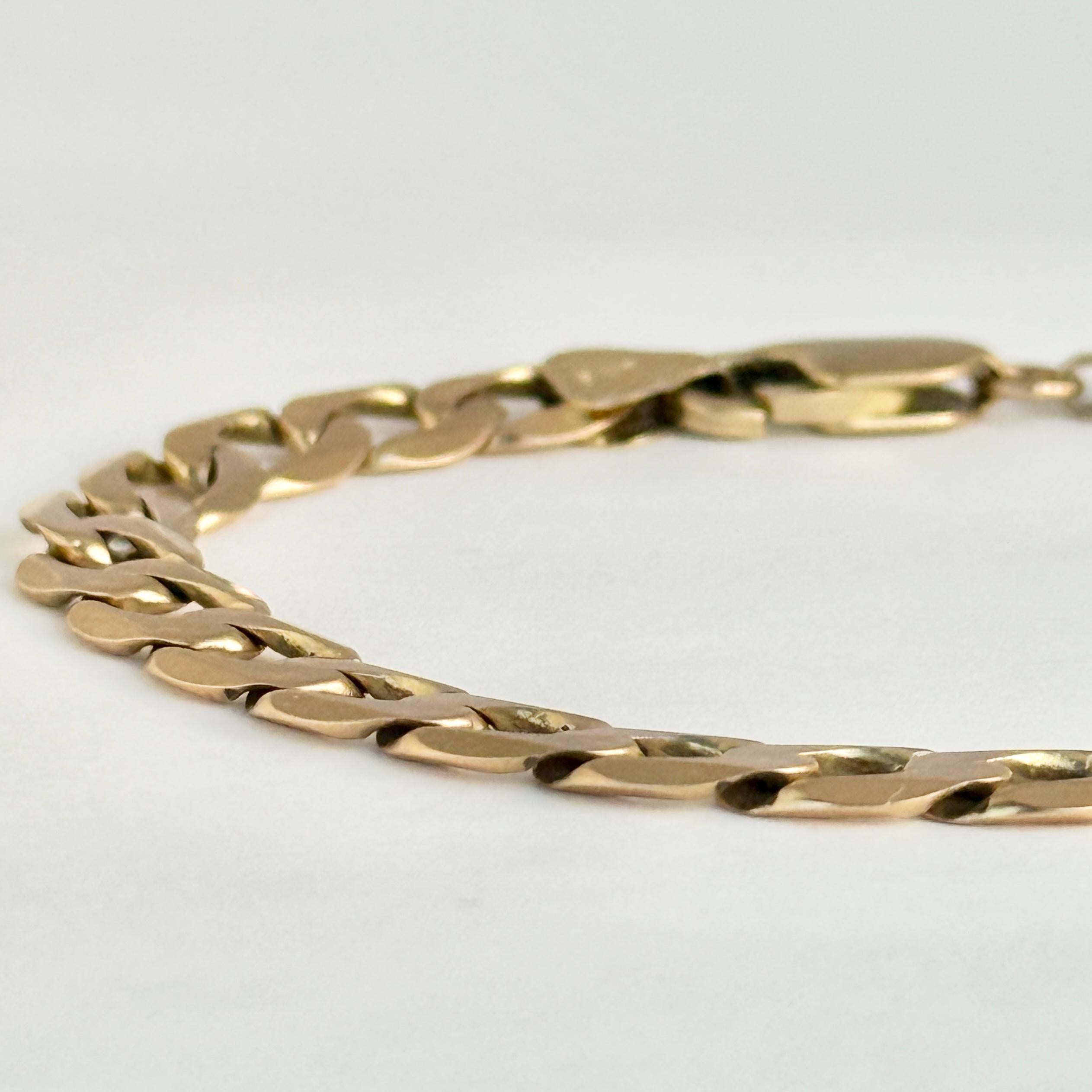 Vintage 9 Karat Gelbgold Curb Link-Armband im Angebot 1