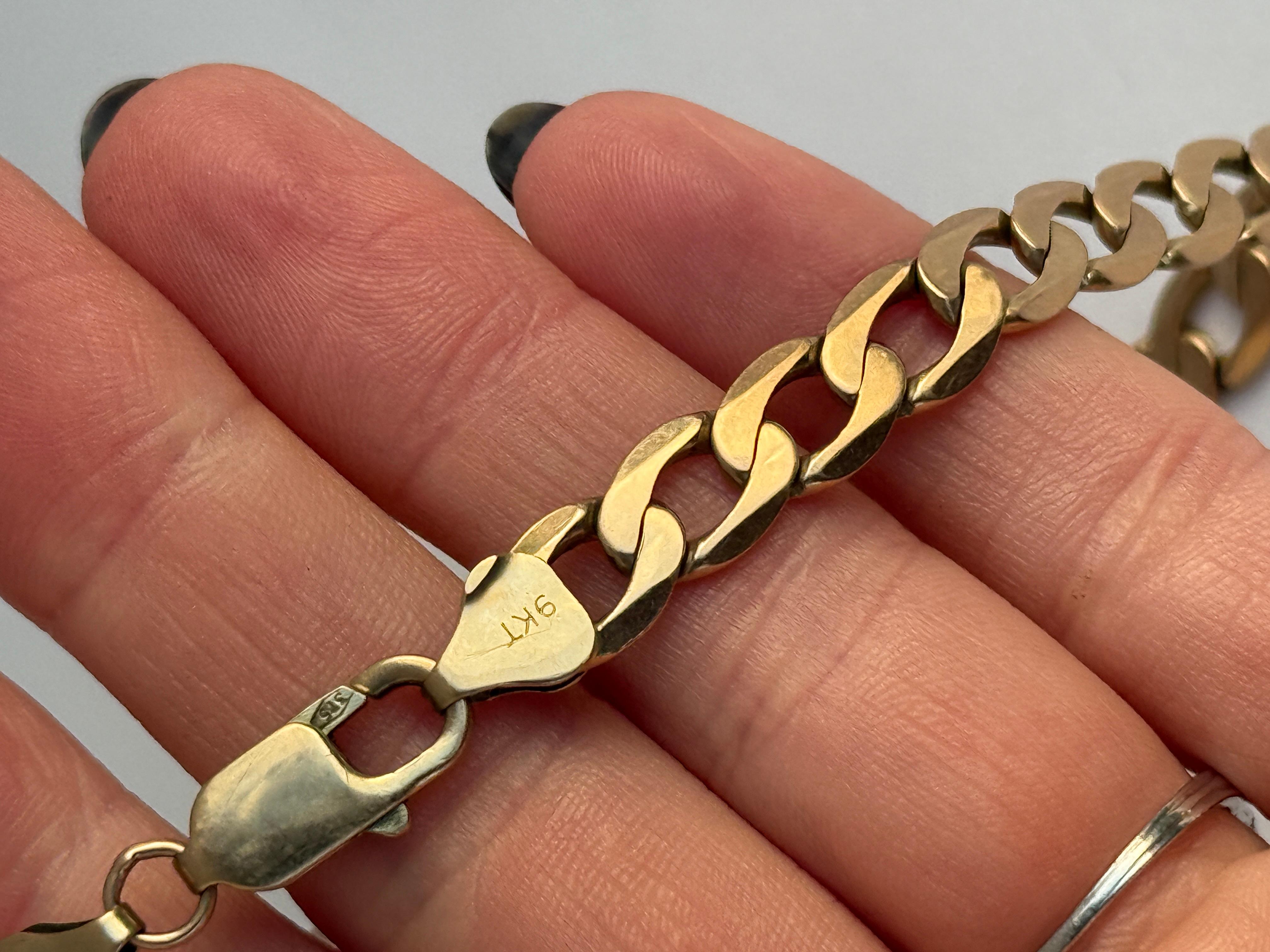 Vintage 9 Karat Gelbgold Curb Link-Armband im Angebot 3