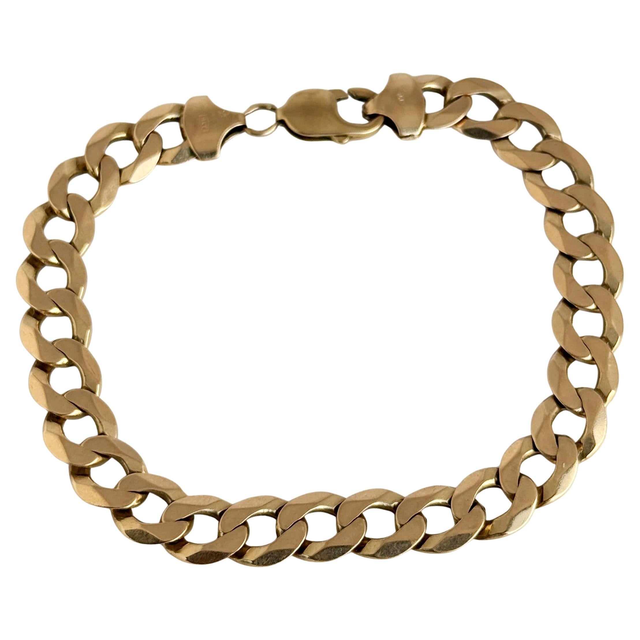 Vintage 9 Carat Yellow Gold Curb Link Bracelet