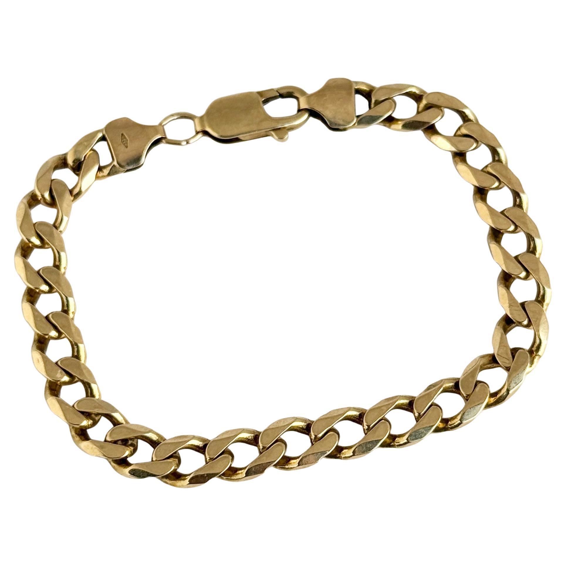 Vintage 9 Carat Yellow Gold Curb Link Bracelet