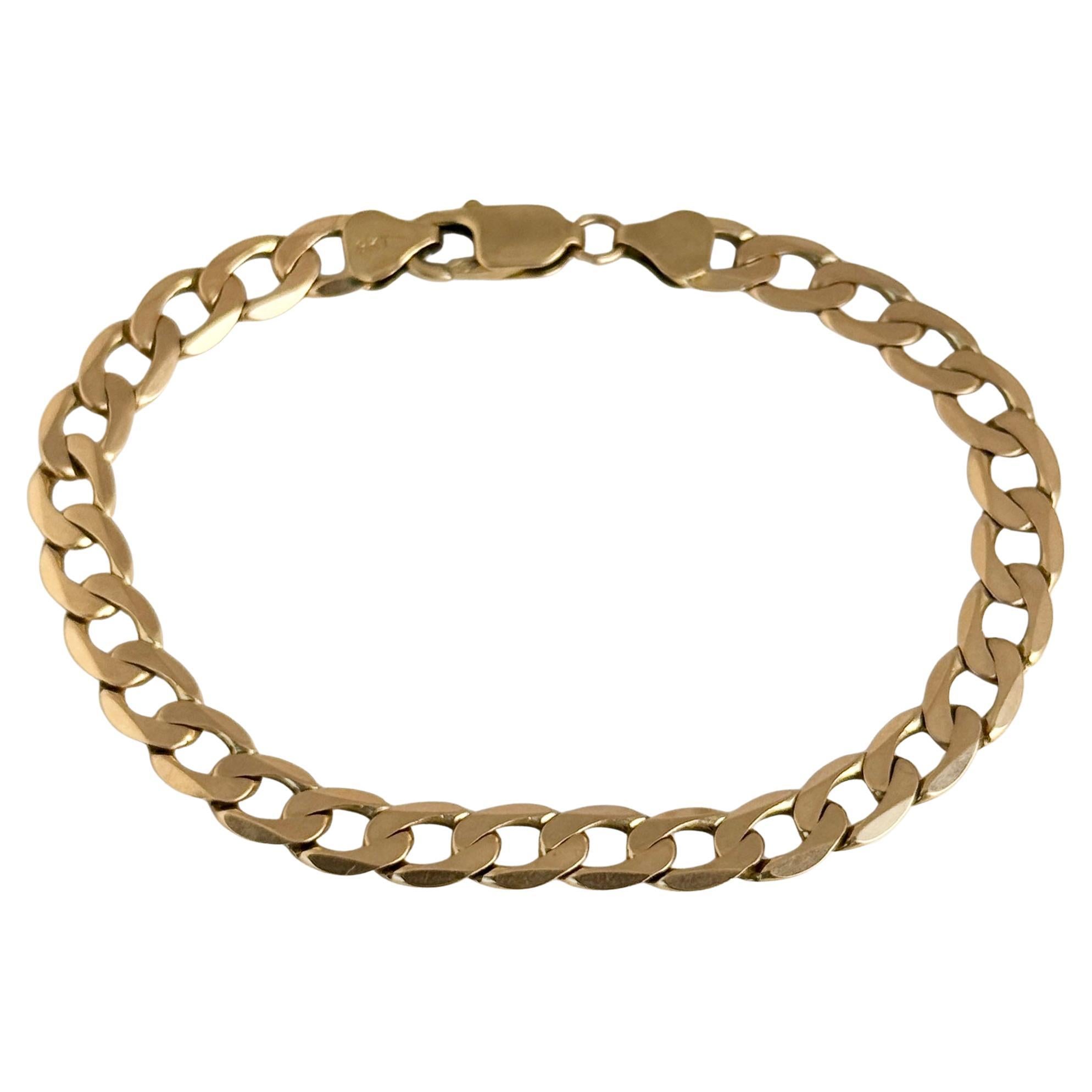 Vintage 9 Carat Yellow Gold Curb Link Bracelet