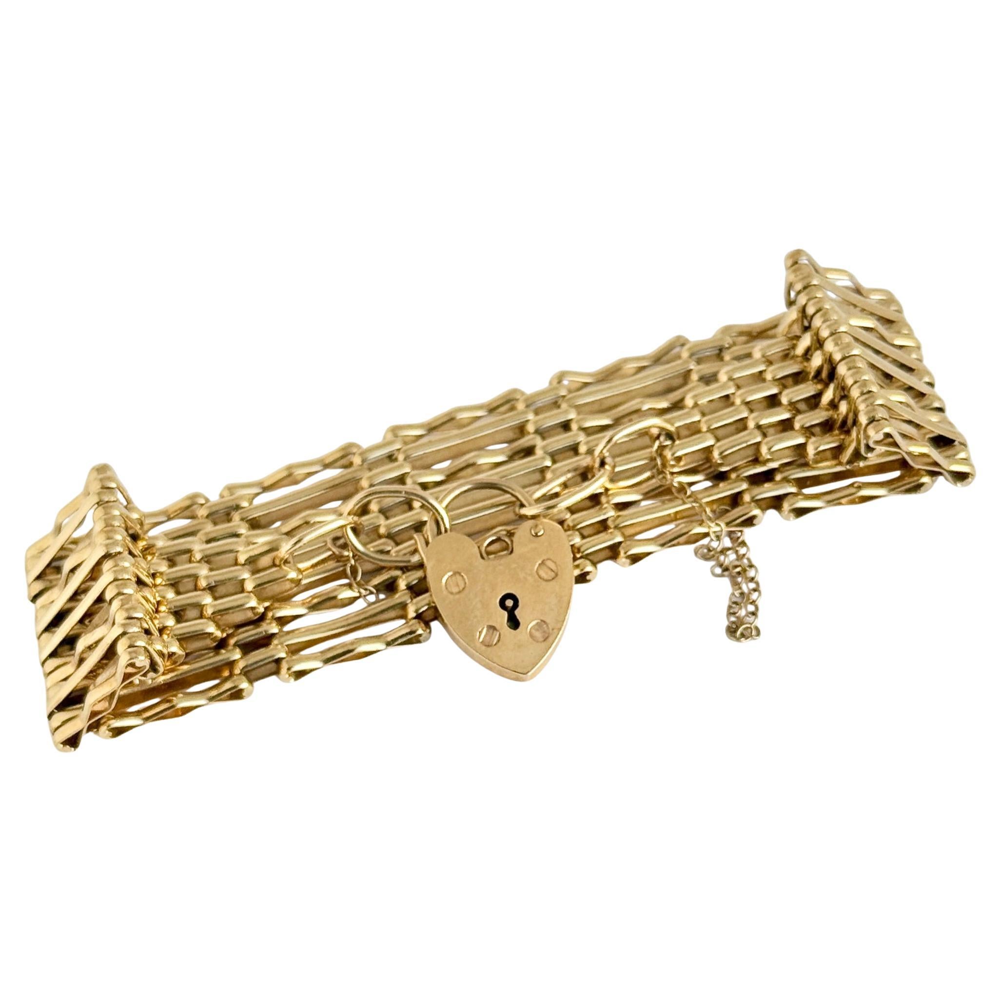 By Vintage 9 Carat Yellow Gold Gate Bracelet
