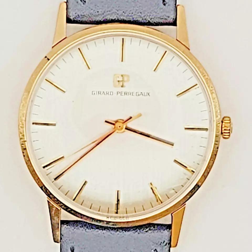 Vintage 9 carat yellow gold Mens Girard Perregaux 1950's Mechanical WristWatch For Sale 3