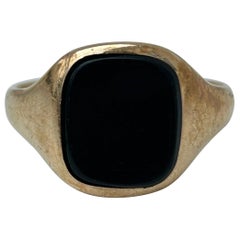 Siegelring aus 9 Karat Gelbgold mit Onyx